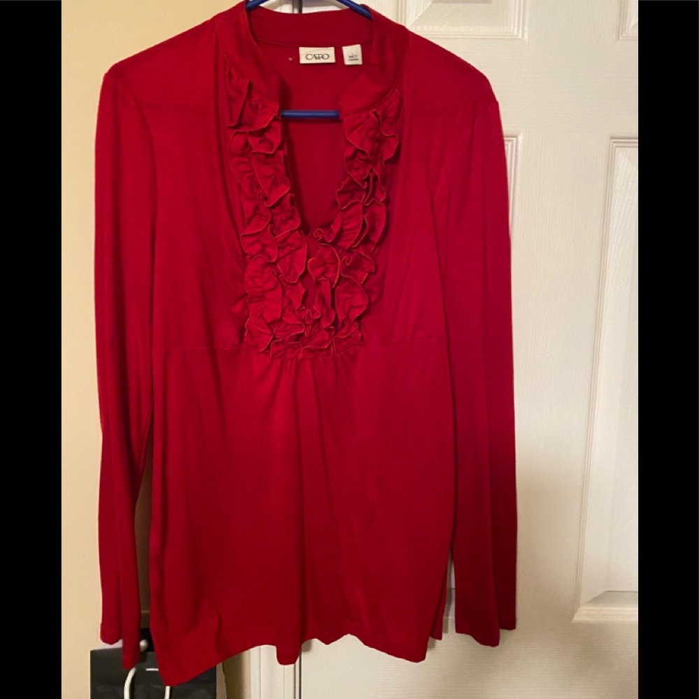 Long sleeve red blouse